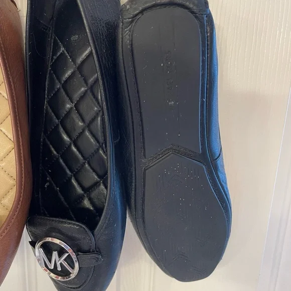 Michael Kors Quilted Flats in Pink, Brown, and Black- All 3 pairs Size 8- Bundle - Picture 2 of 7